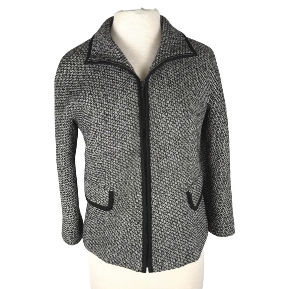 Lafayette 148 New York Jackets & Blazers - Lafayette 148 NY Wool Cashmere Camel Hair Tweed Zip Funnel Neck Jacket - Size 8